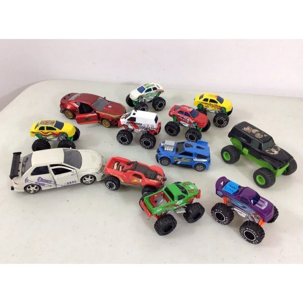 Hot Wheels Lot Of 10 Monster Truck Cars as Shown